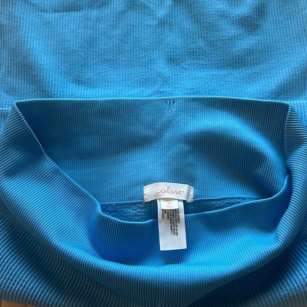 Colsie Blue Ribbed Lounge Set - Picture 2 of 5